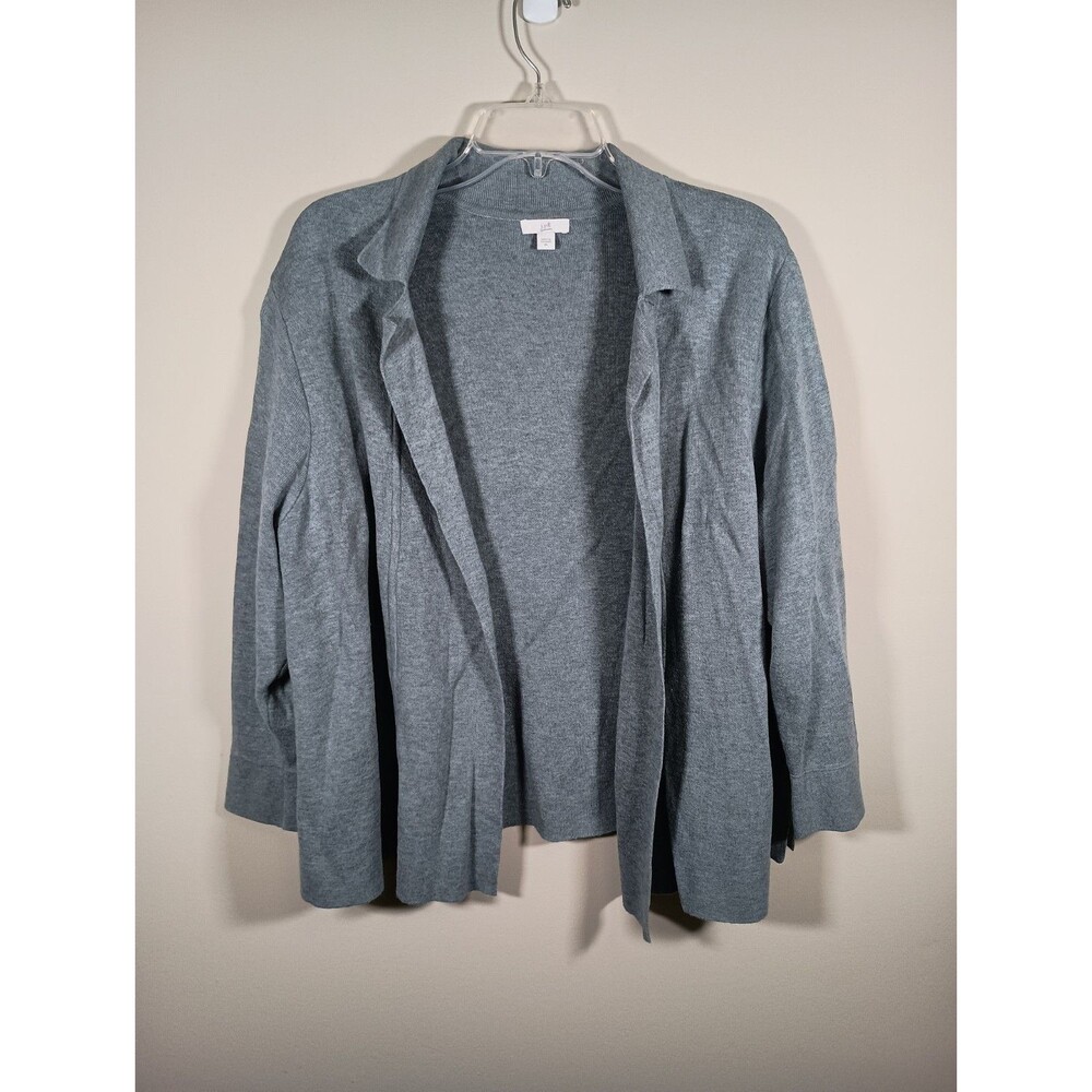 J.Jill Open Long Sleeve Gray Collared Womens Cardigan Size XL